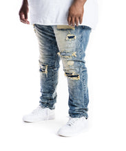Load image into Gallery viewer, SMOKE RISE RIP &amp; REPAIR JEANS (SIERRA BLUE)