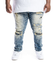 Load image into Gallery viewer, SMOKE RISE RIP &amp; REPAIR JEANS (SIERRA BLUE)