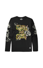 Load image into Gallery viewer, HUSTLE GANG CHECK THE STASH L/S TEE (BLACK)