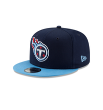 Load image into Gallery viewer, Tennessee Titans New Era 9FIFTY Snapback Hat - Navy/Light Blue