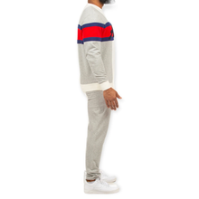 Load image into Gallery viewer, AKOO VARSITY COLORBLOCK CREWNECK &amp; JOGGER SET (WHISPER WHITE)