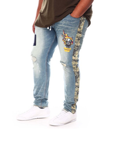 Load image into Gallery viewer, HUSTLE GANG WHISKEY THROTTLE JEAN (RIGBY WASH)