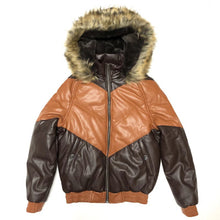 Load image into Gallery viewer, REDFOX DAKOMA (KIDS) PADDED BOMBER JACKET WITH FAUX FUR (BR/TAN)