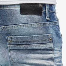 Load image into Gallery viewer, COPPER RIVET PREMIUM LIGHT BLUE SAND WASHED MOTO JEANS
