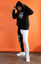 Load image into Gallery viewer, COOPER 9 COSMO HALF DENIM JEANS BLACK WHITE