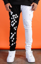 Load image into Gallery viewer, COOPER 9 COSMO HALF DENIM JEANS BLACK WHITE