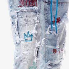 Load image into Gallery viewer, COPPER RIVET Embroidery Letters Denim Jeans