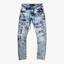 Load image into Gallery viewer, COPPER RIVET Embroidery Letters Denim Jeans