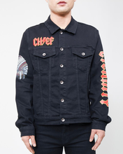 Load image into Gallery viewer, ETERNITY "Chief Patchwork" Denim Jacket (Black)