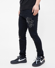 Load image into Gallery viewer, ETERNITY "AFRICA" STONE DENIM JEANS (BLACK)