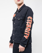 Load image into Gallery viewer, ETERNITY "Chief Patchwork" Denim Jacket (Black)