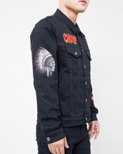 Load image into Gallery viewer, ETERNITY "Chief Patchwork" Denim Jacket (Black)