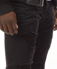 Load image into Gallery viewer, SMOKE RISE GOTHIC FASHION JEANS JET BLACK