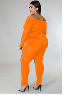 Load image into Gallery viewer, Women's 2pc Off Shoulder Crop Top w/ Matching Lace Up Pant IN STORES NOW !