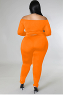 Load image into Gallery viewer, Women's 2pc Off Shoulder Crop Top w/ Matching Lace Up Pant IN STORES NOW !
