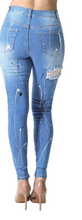 Load image into Gallery viewer, REDFOX HIGHWAIST SPLATTER DISTRESSED JEAN (LT. BLUE) PA0563