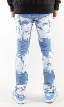 Load image into Gallery viewer, COOPER 9 BORDER PATCH STACK DENIM JEANS BLEACH